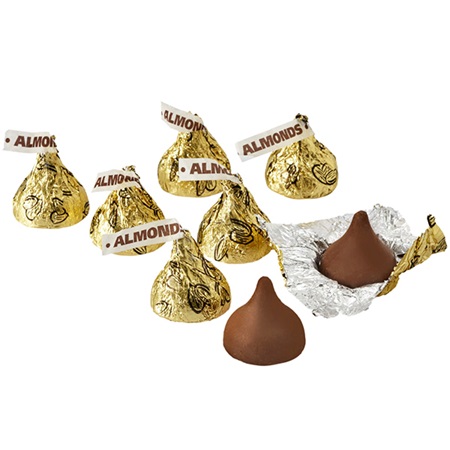 Hershey #39 s Kisses® Gold Foil Wrapped Chocolate Candies With Almonds