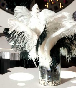 Anderson's Prom Feather Centerpiece Idea