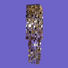 48 in. x 11 3/4 in. Gold Mosaic Chandelier Kit