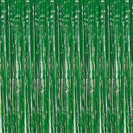 Grass Green 8 ft. x 3 ft. 2-ply Vinyl Fringe Curtain