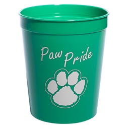 Green and White Paw Pride 16 oz. Stadium Cup
