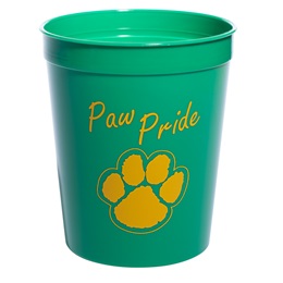 Green and Gold Paw Pride 16 oz. Stadium Cup