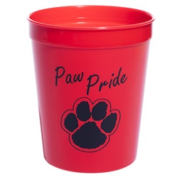Red and Black Paw Pride 16 oz. Stadium Cup