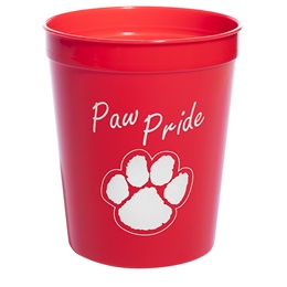 Red and White Paw Pride 16 oz.  Stadium Cup