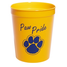 Yellow and Blue Paw Pride 16 oz. Stadium Cup