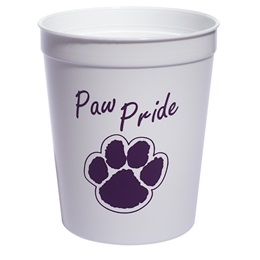 White and Purple Paw Pride 16 oz. Stadium Cup
