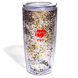 Black and Gold Star Glitter Tumbler