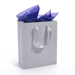 10 in. x 8 in. Silver Stardust Favor Bag