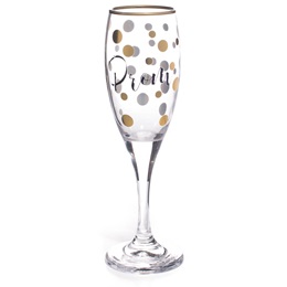 6 oz. Metallic Polka-dotted Prom Flute Glass