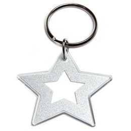 1 3/4 in. x 2 in. Glitter-look Star Key Chain