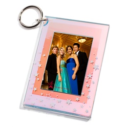 Iridescent Starlight Custom Photo Key Chain