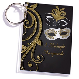 2 1/2 in. x 3 1/2 in. Golden Masquerade Custom Key Chain