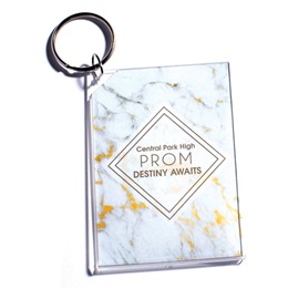 Full-color Rectangle Key Chain - Marble Prom