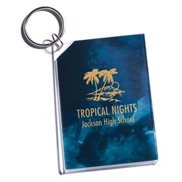 Full-color Rectangle Key Chain - Watercolor Gold Prom