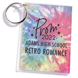 Full-color Rectangle Key Chain - Bright Tie-dye