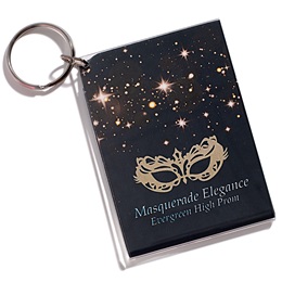 2 1/2 in. x 3 1/2 in. Gold Twinkling Stars Custom Key Chain