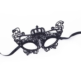 Black Lace Mask - Crown Design