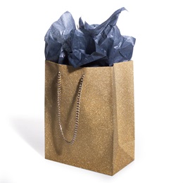 9 in. x 7 in. Gold Diamond Favor Bag