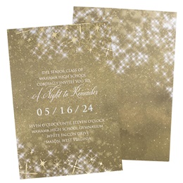Gold Twinkle Foil Stars Invitation