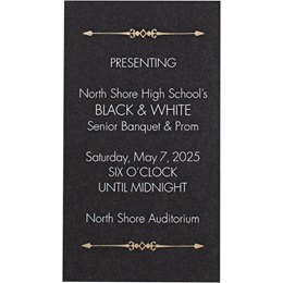 Full-color Black and White Elegance Ticket