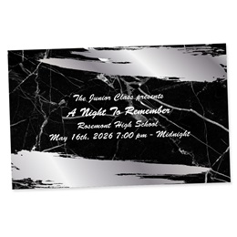 Full-color Custom Ticket - Silver Marble Splash