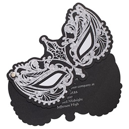 Silver Sparkle Mask Twisting Invitation
