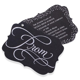 Silver Glitter Twisting Invitation