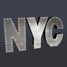45 in. Metallic Mega Lighted NYC Letters Kit