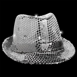 Light-up Silver Fedora with Band