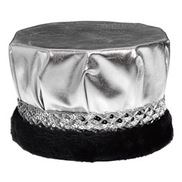 Metallic Crown With Silver Band and Black Fur