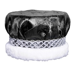 Black Crushed Satin Crown - Silver Band