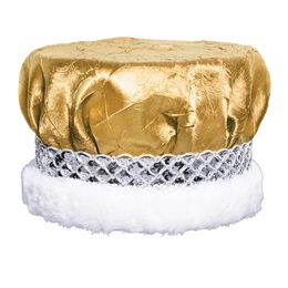 Gold 6 1/2 in. Crushed Satin Crown With Silver Band