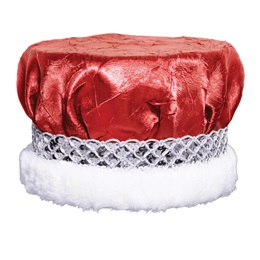 Red Crushed Satin Crown - Silver Band