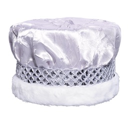 Silver Crushed Satin Crown With Silver Band