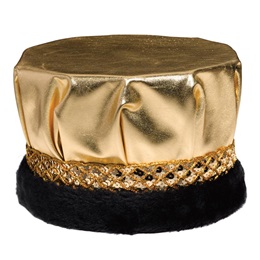 Metallic Crown With Gold Band and Black Fur