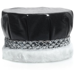 Royal Metallic Black Crown with Silver Band