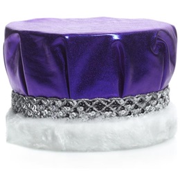 Royal Metallic Purple Crown with Silver Band