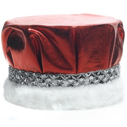 Royal Metallic Red Crown with Silver Band