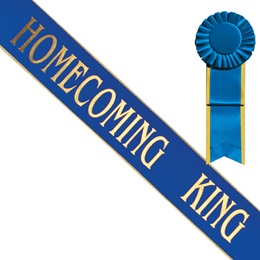 Homecoming King Sash with Gold Edge