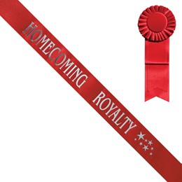Red Homecoming Royalty Sash with Silver Stars