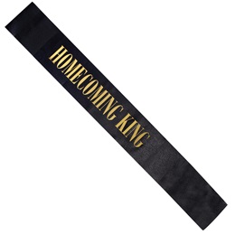 Black/Gold Satin Homecoming King Sash
