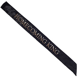 Black and Gold 72 in. Satin Homecoming King Sash