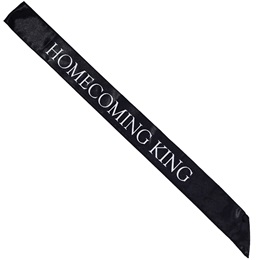 Black and White 72 in. Satin Homecoming King Sash