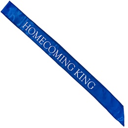 Blue and White 72 in. Satin Homecoming King Sash