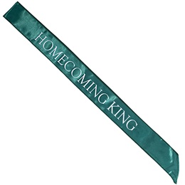 Green and White 72 in. Satin Homecoming King Sash