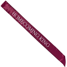 Maroon and White 72 in. Satin Homecoming King Sash