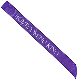 Purple and White 72 in. Satin Homecoming King Sash
