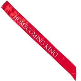 Red and White 72 in. Satin Homecoming King Sash