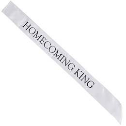 White and Black 72 in. Satin Homecoming King Sash