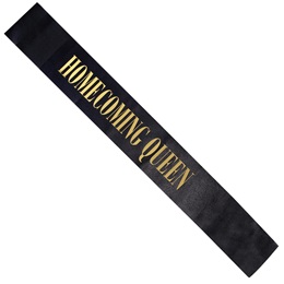 Black/Gold Satin Homecoming Queen Sash